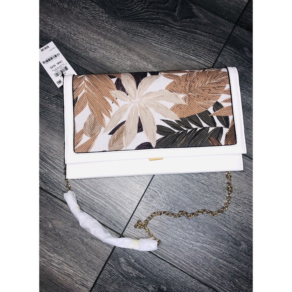 New INC CONCEPTS Women's Ajae Flap Crossbody Shoulder Bag SAFARI WHITE B000296